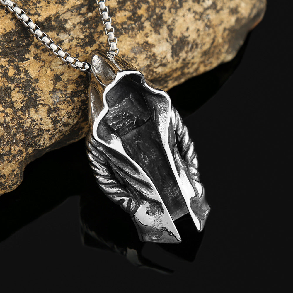 Dark Style Assassin Cloak Stainless Steel Pendant Necklace