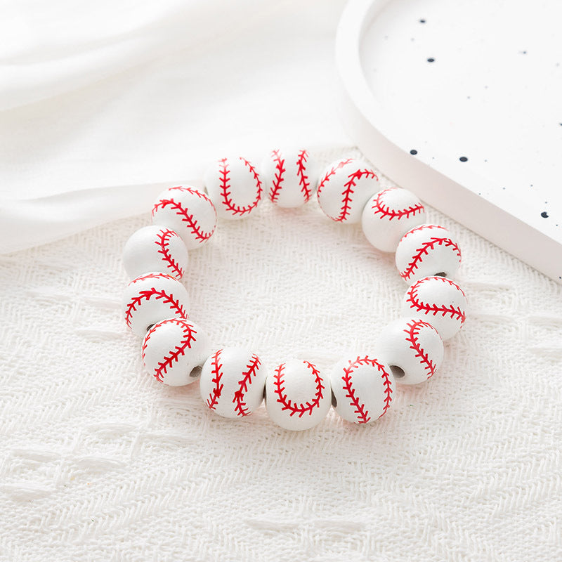 Wooden Bead Sports Bracelet