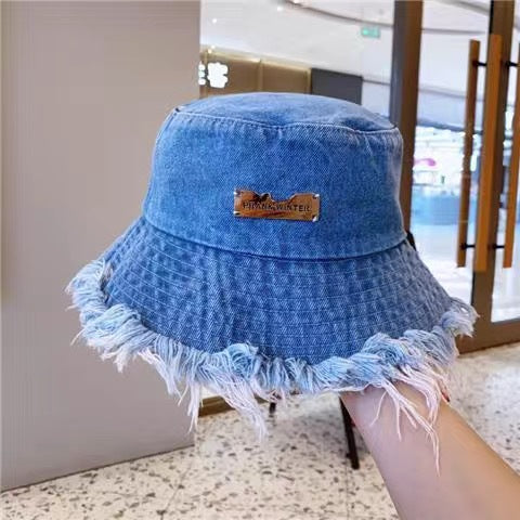 Washed Old Frayed Edge Bucket Hat