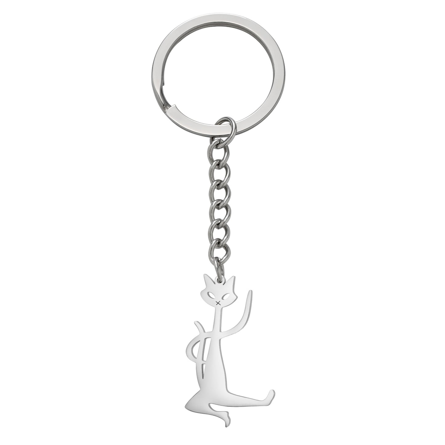 Peeking Cat Keychain