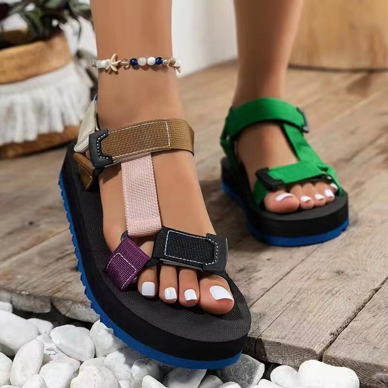 Thick Bottom Velcro Beach Sandals