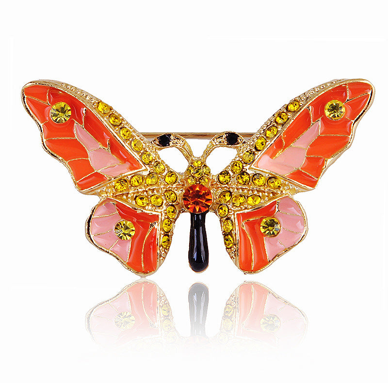 Colorful Crystal Butterfly Brooch