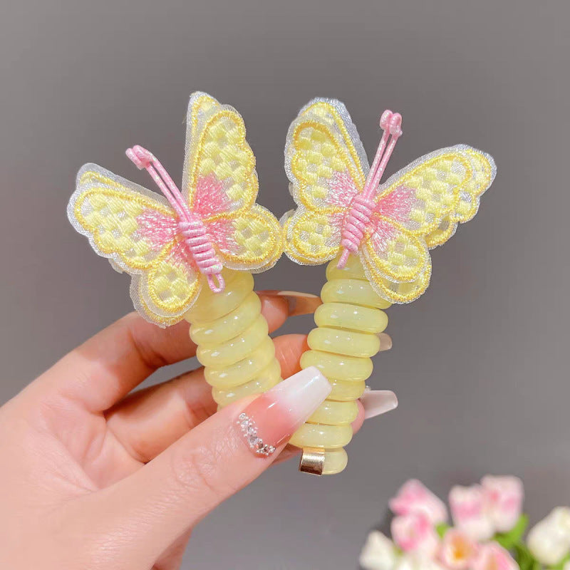 Embroidered Butterfly Phone Line Hair Ring