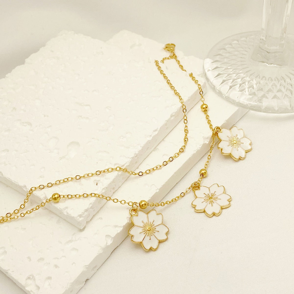 Flower Pendant Anklet