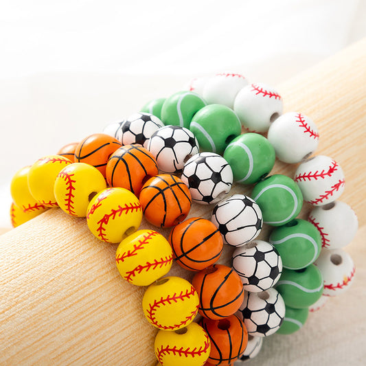 Wooden Bead Sports Bracelet