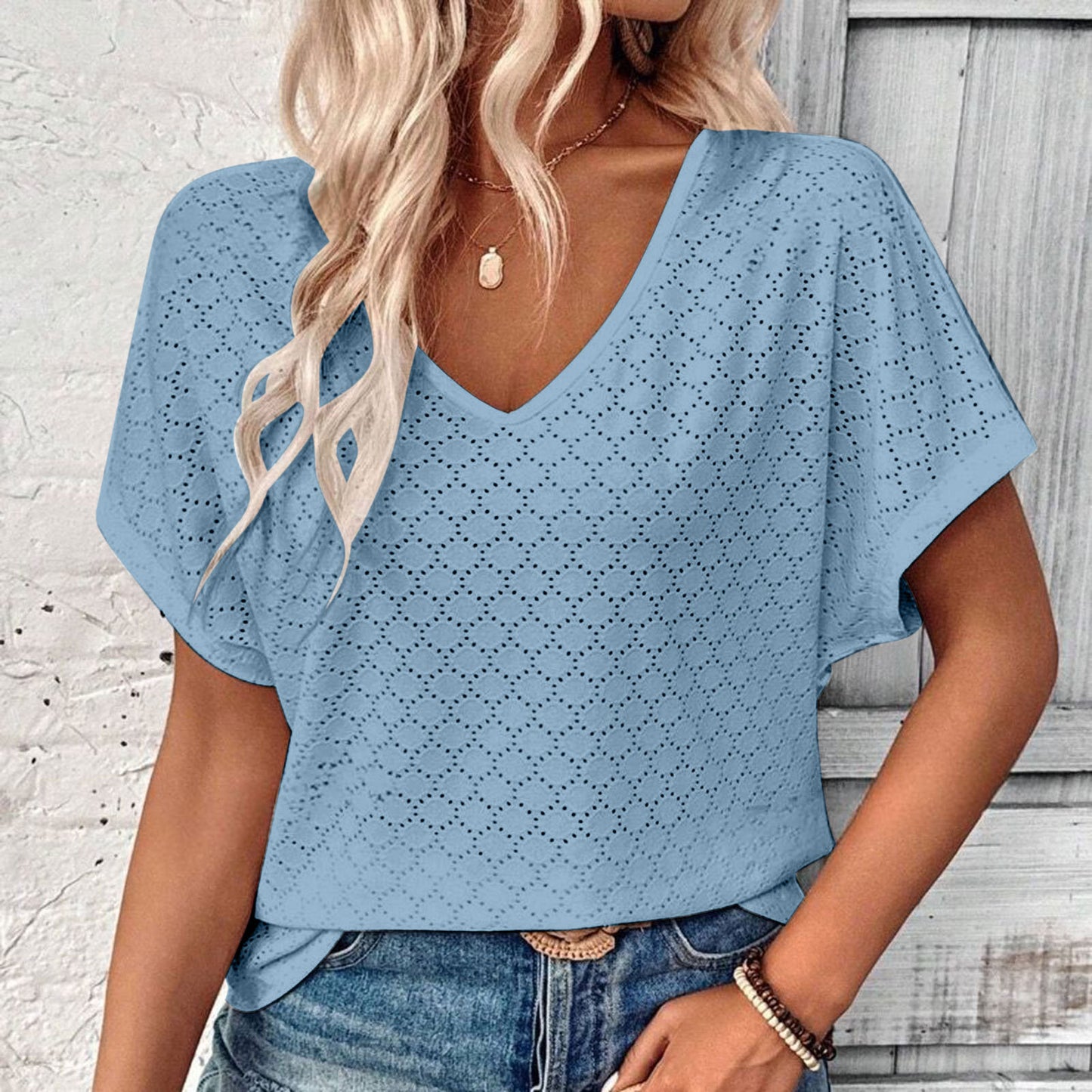 Hollow Jacquard Top