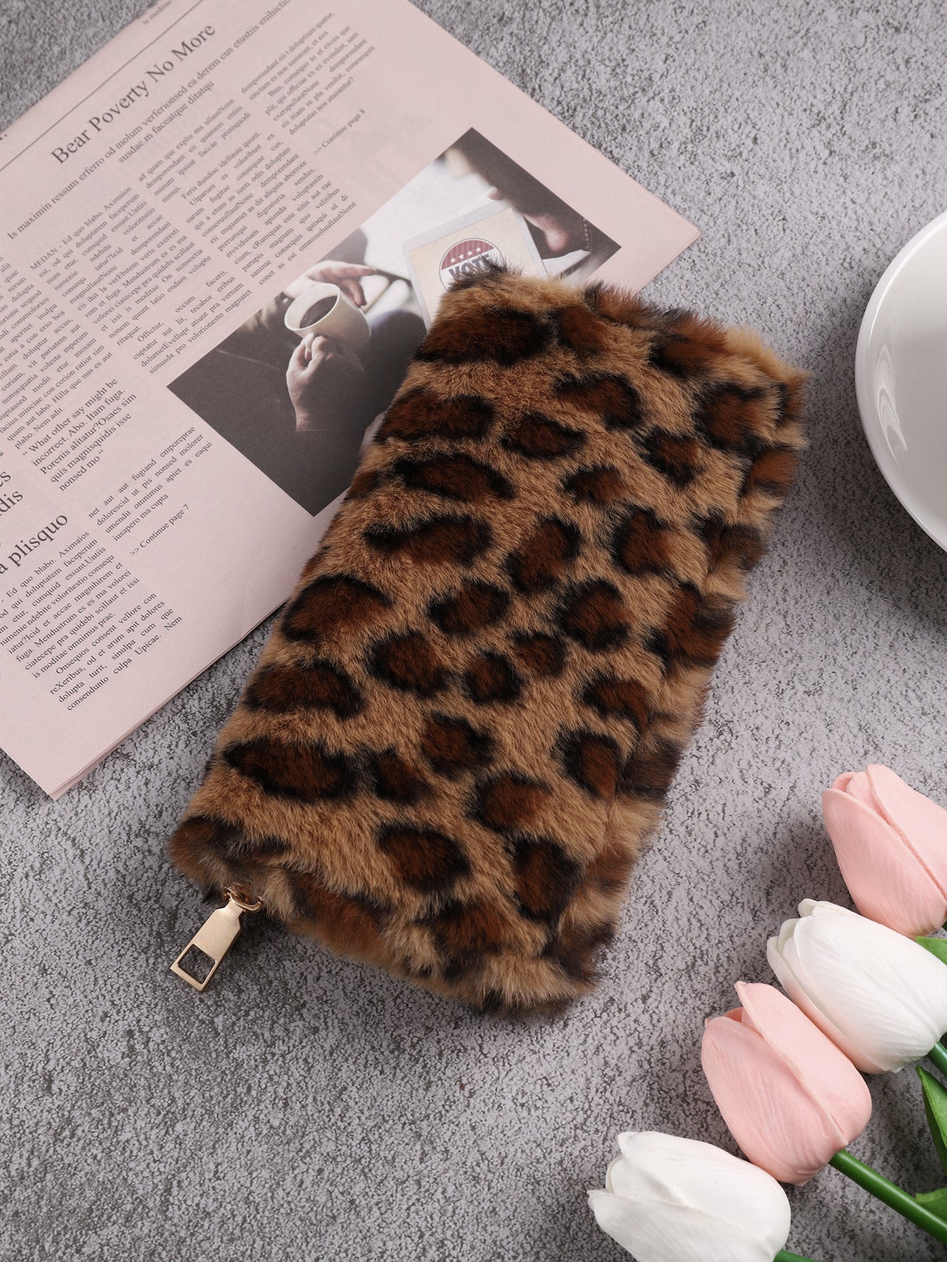 Creative Plush Coin Purse Fashion Leopard Print