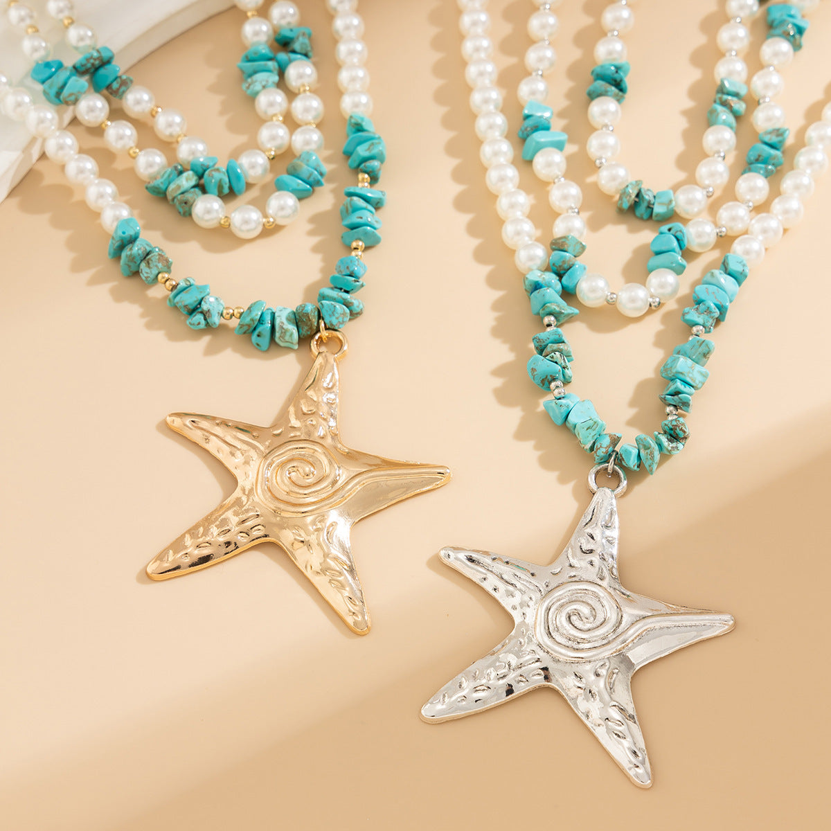 Exaggerated Starfish Large Pendant Necklace