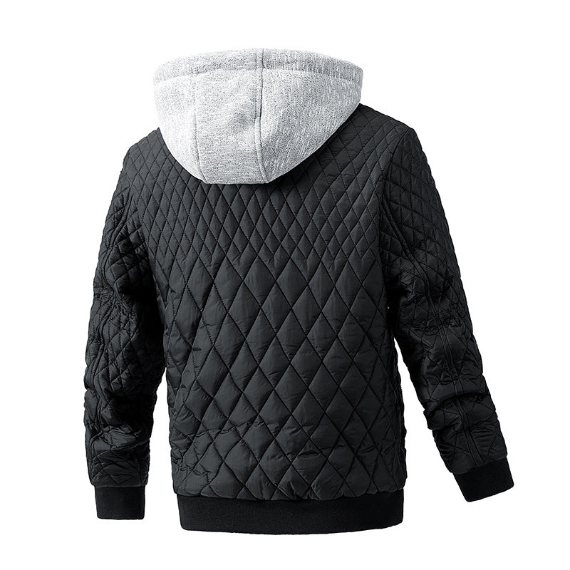 Quilted Cotton Removable Hood Jacket