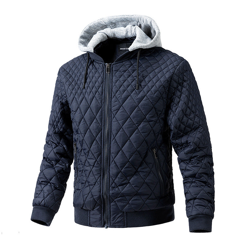 Quilted Cotton Removable Hood Jacket