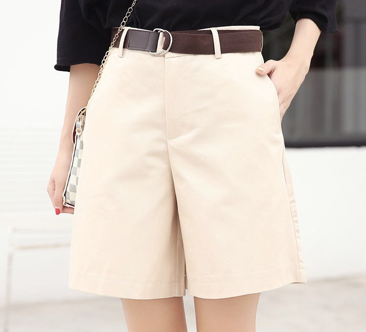 Straight High Waist Slimming Loose Casual Shorts