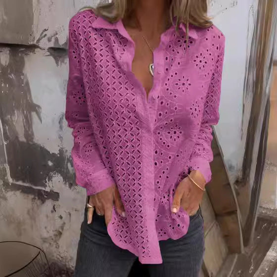 Loose Button Mesh Top