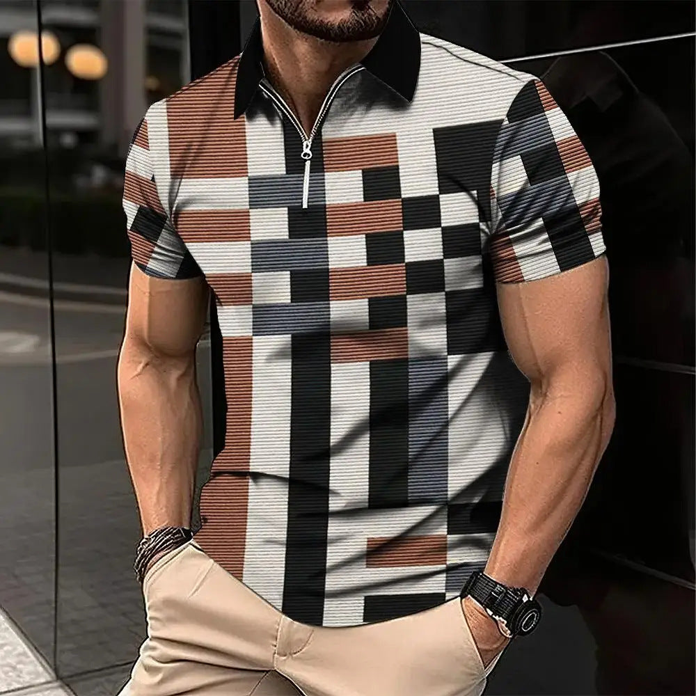 Men's Fashion Plaid Short-sleeved Shirt