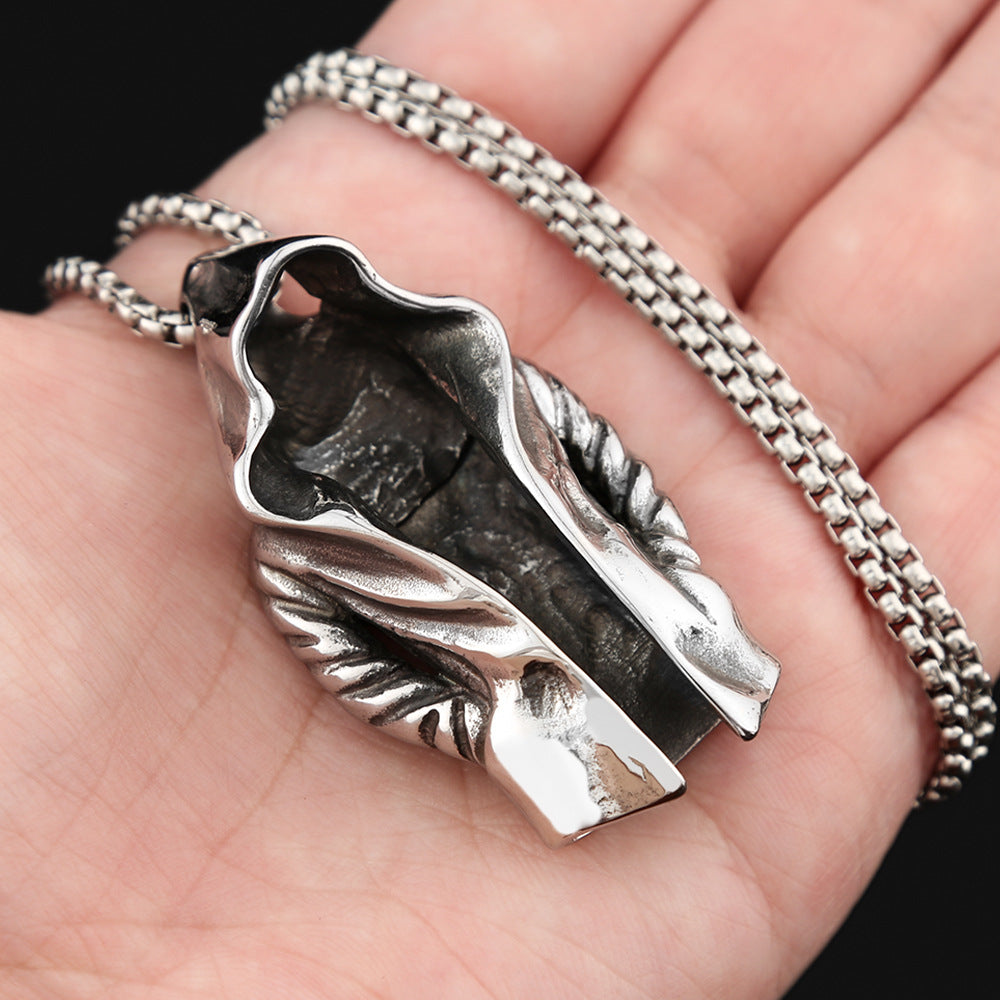 Dark Style Assassin Cloak Stainless Steel Pendant Necklace