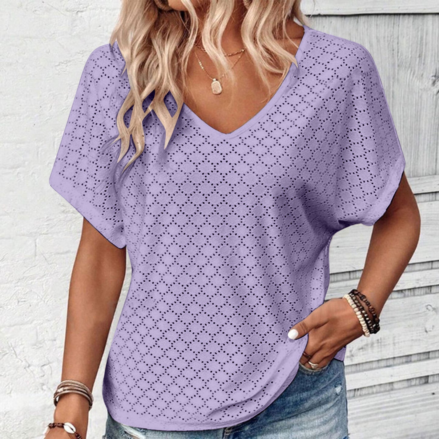 Hollow Jacquard Top