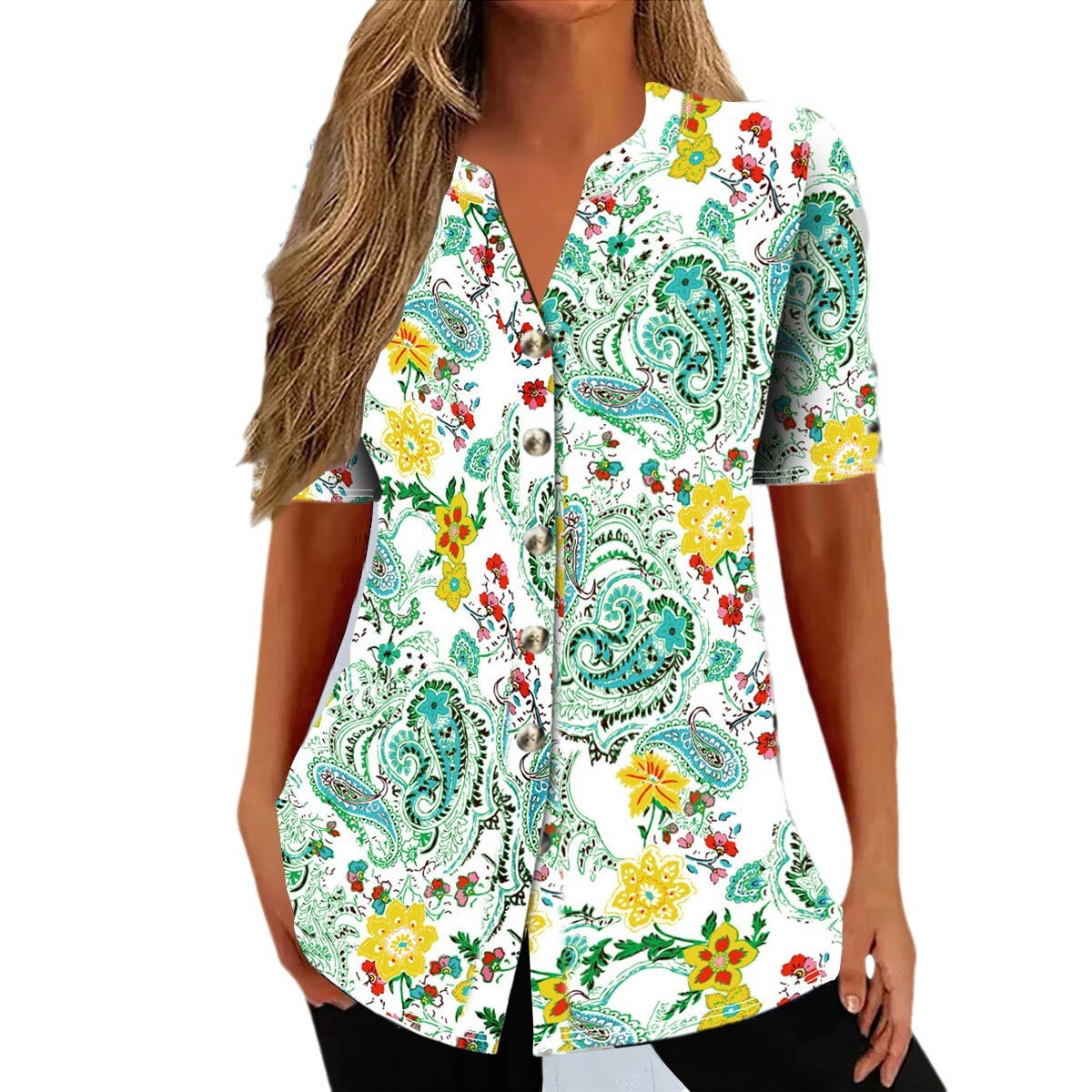 Casual Printed Short Sleeves Top