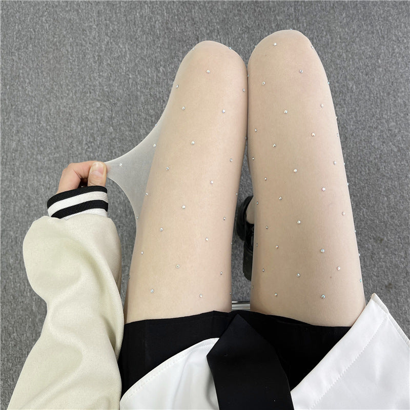 Diamond Silk Screen Shiny Rhinestone Pantyhose