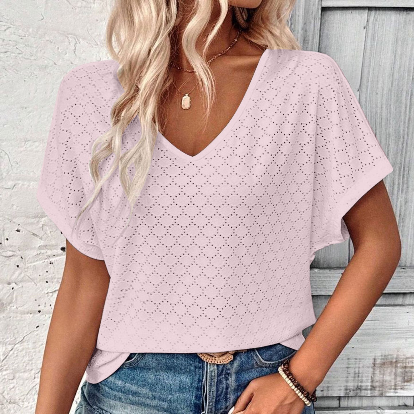 Hollow Jacquard Top