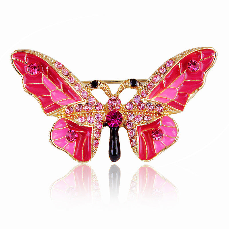 Colorful Crystal Butterfly Brooch