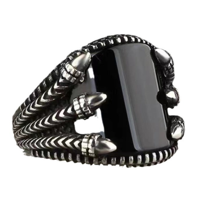 Men's Dragon Claw Gemstone Ring