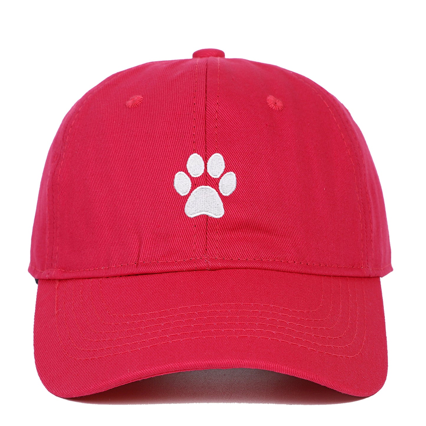 Cotton Soft Top Dog's Paw Embroidered Baseball Cap