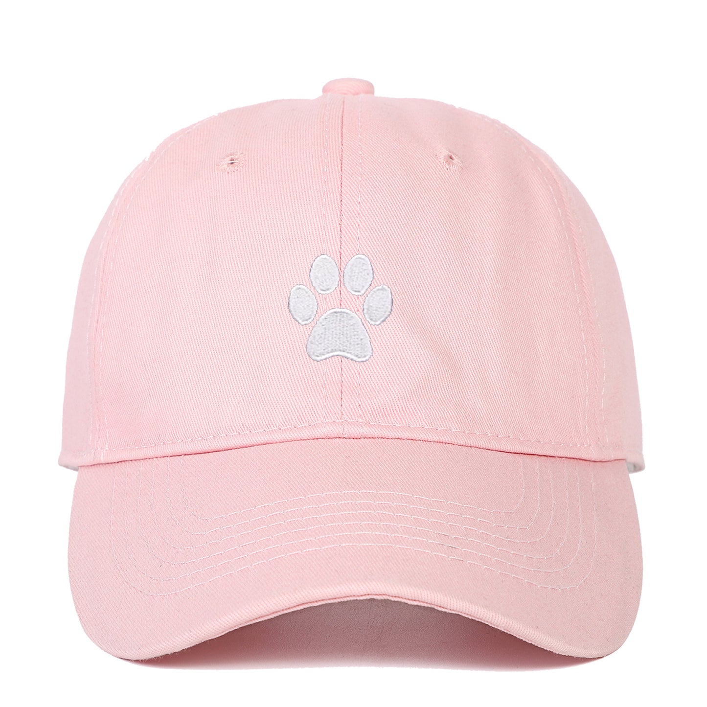 Cotton Soft Top Dog's Paw Embroidered Baseball Cap