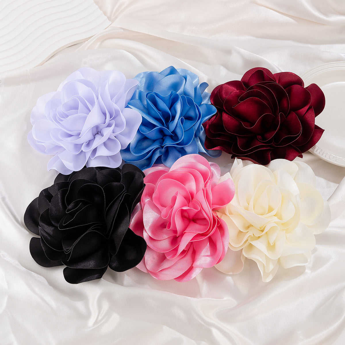 Fabric Exaggerated Large Flower Brooch