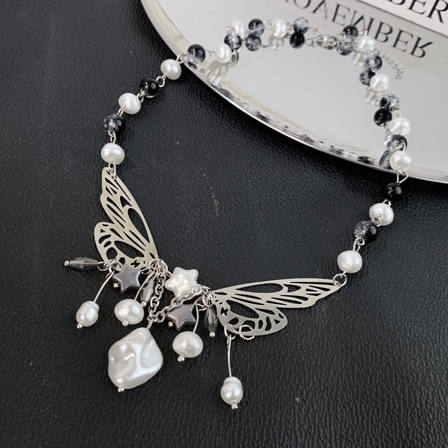 Eye-catching Hollow Butterfly Beaded Necklace