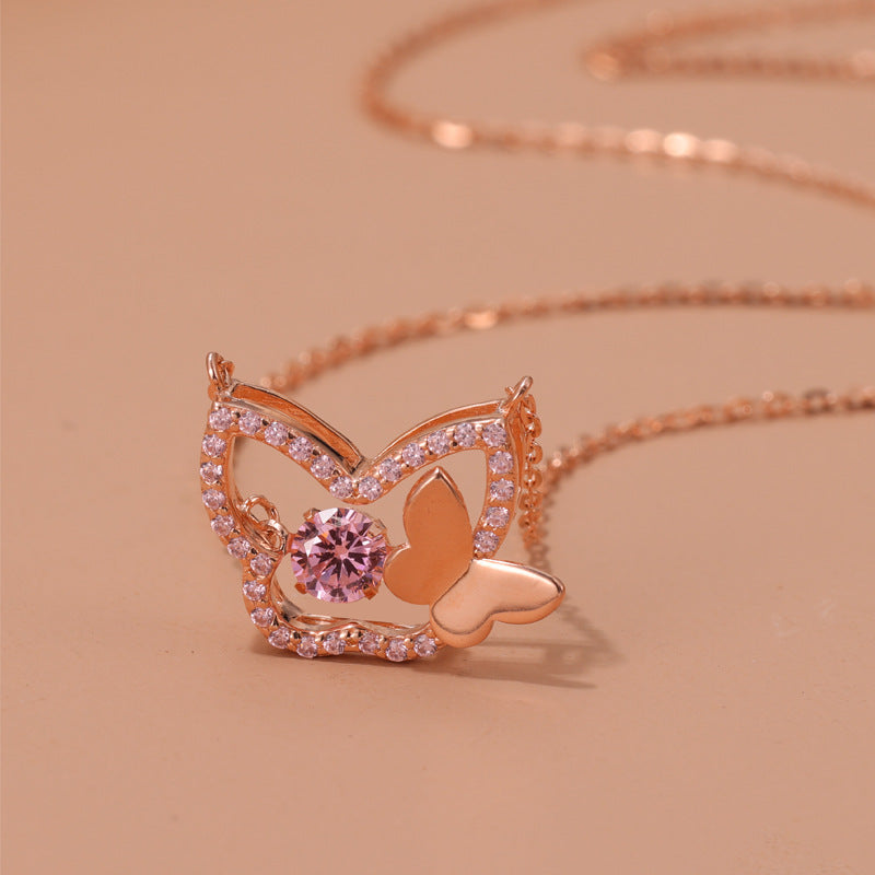 S925 Sterling Silver Butterfly Pendant Necklace