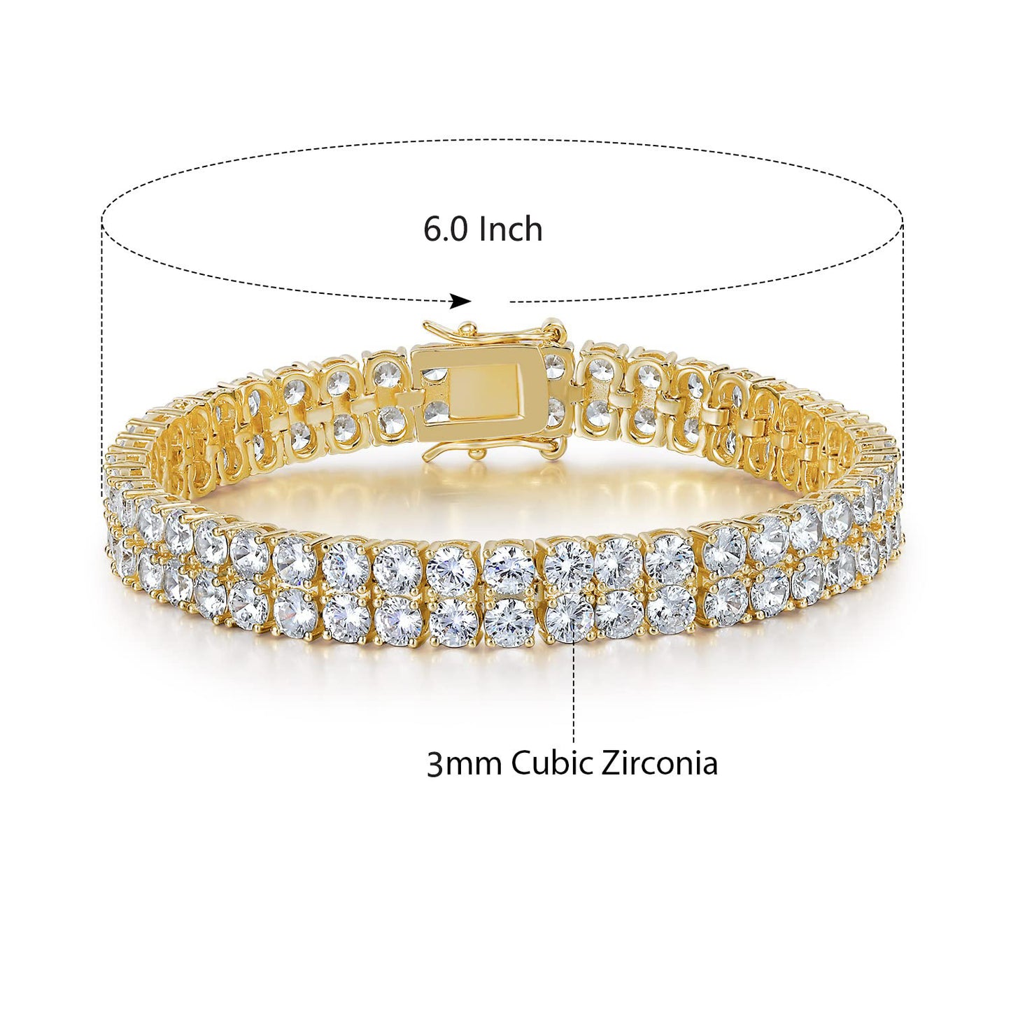 Inlaid Zircon Tennis Bracelet Double Row