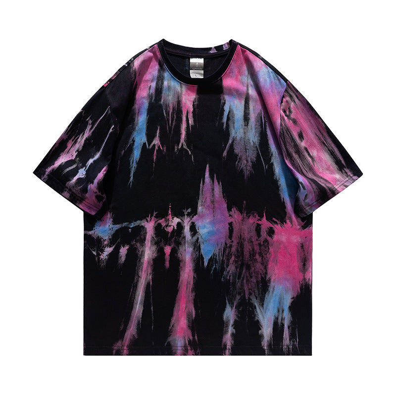 Cotton Short Sleeve Tie-dye Design Fashionable T-shirts