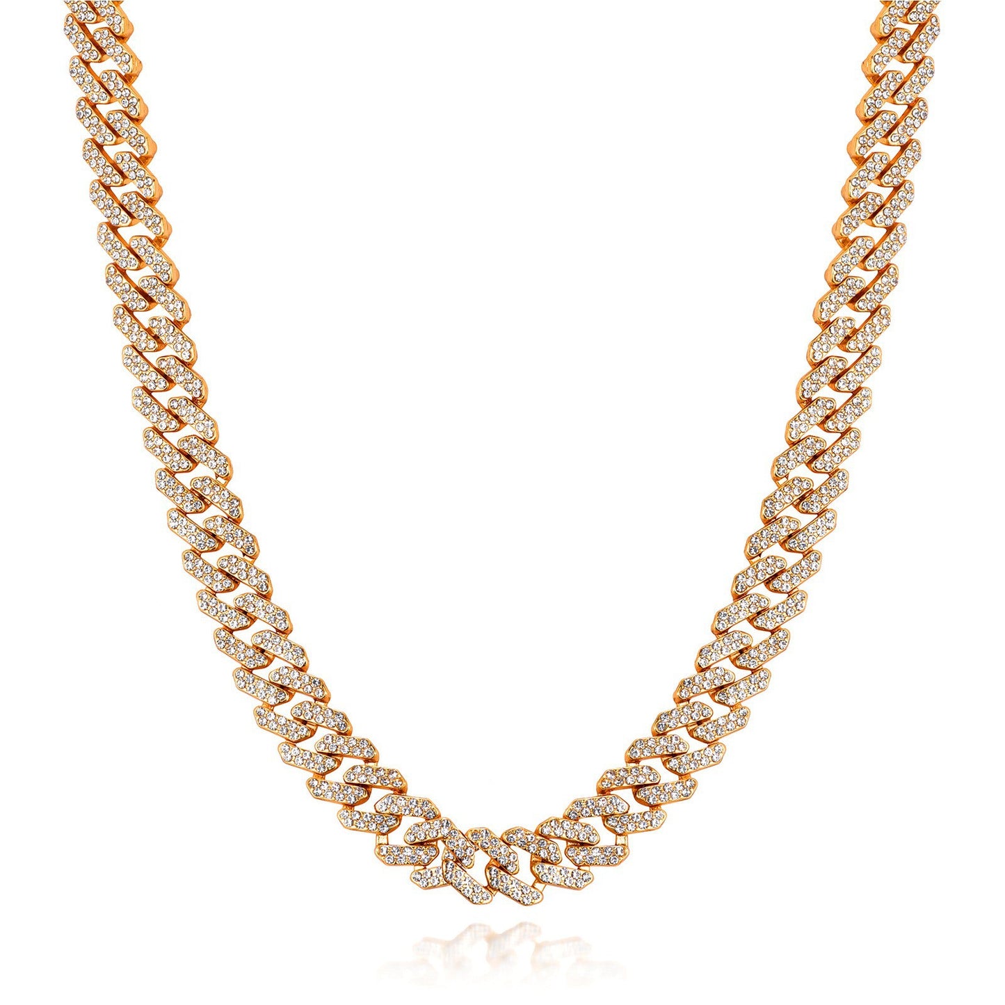 Cuban Link Rhinestone Chain Necklace