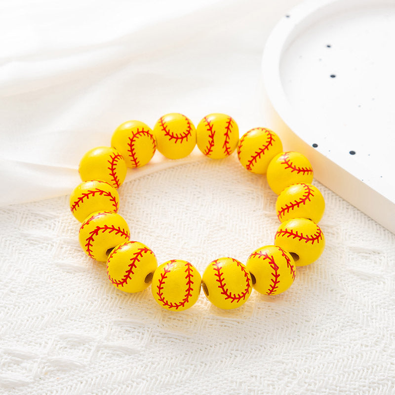 Wooden Bead Sports Bracelet