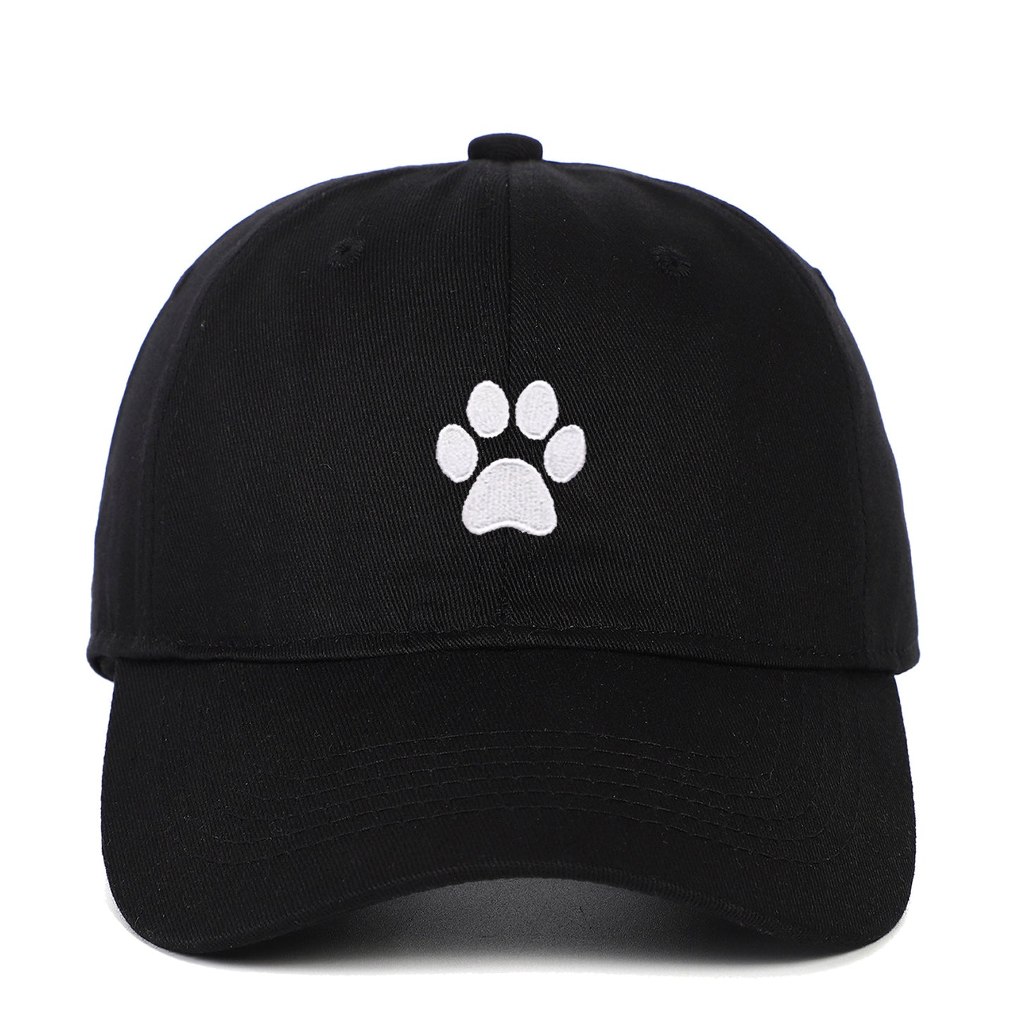 Cotton Soft Top Dog's Paw Embroidered Baseball Cap