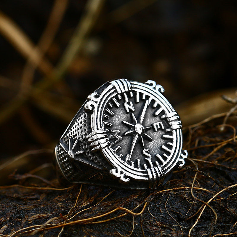 Titanium Steel Compass Ring