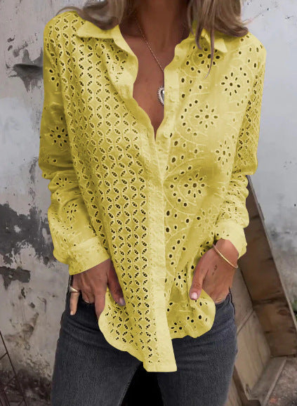 Loose Button Mesh Top