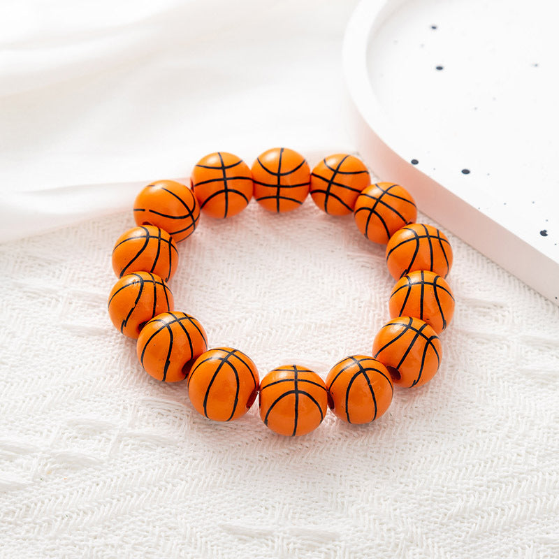 Wooden Bead Sports Bracelet