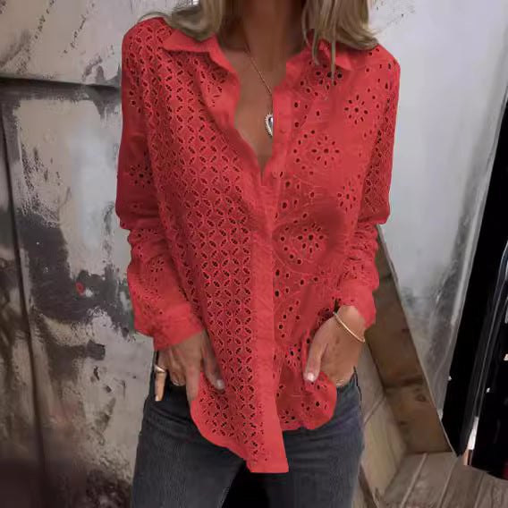 Loose Button Mesh Top