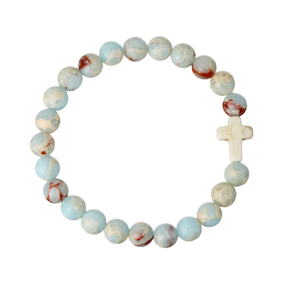 Mixed Color Cross Beaded Bracelet