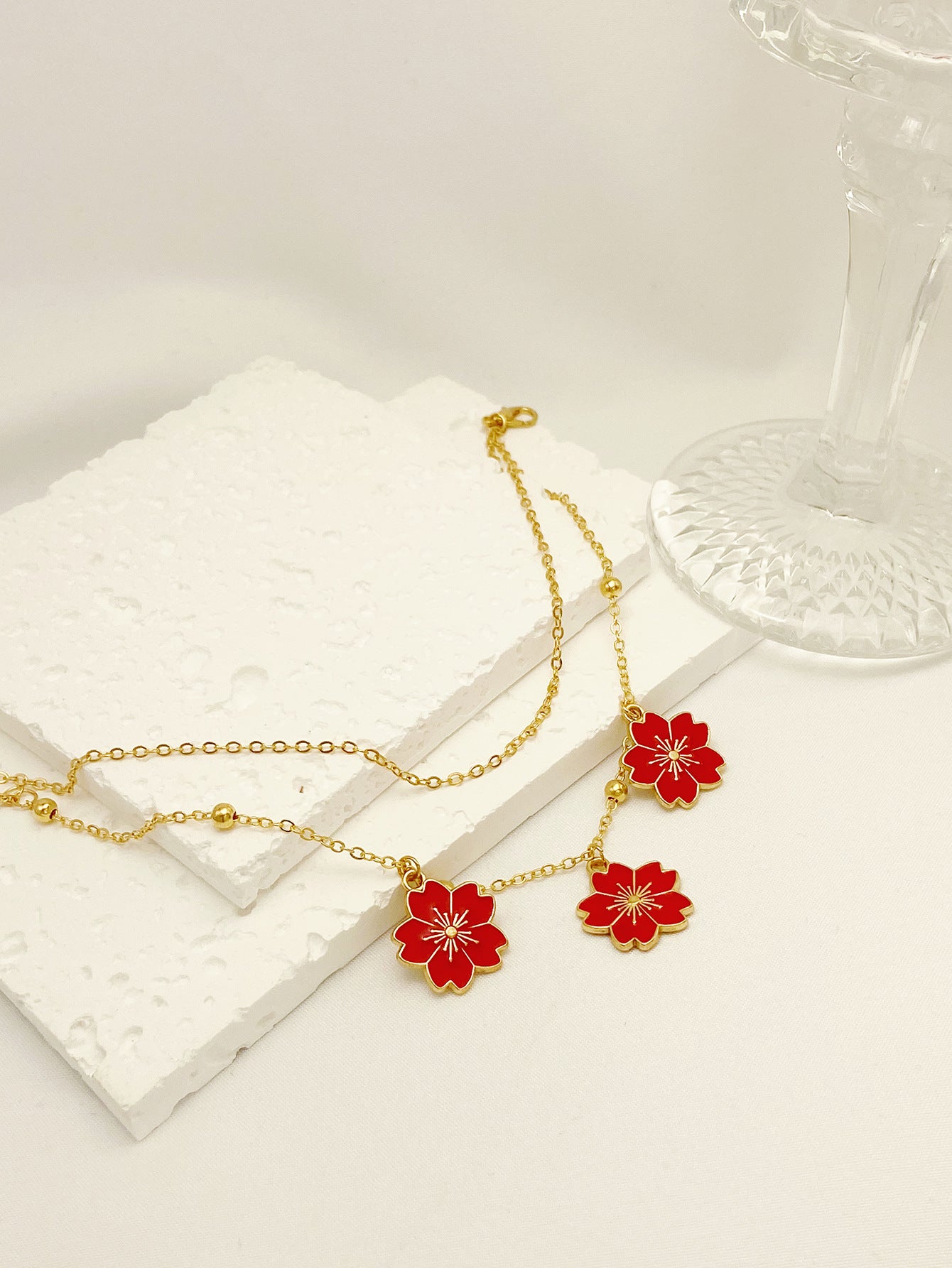 Flower Pendant Anklet