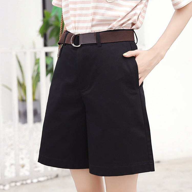 Straight High Waist Slimming Loose Casual Shorts