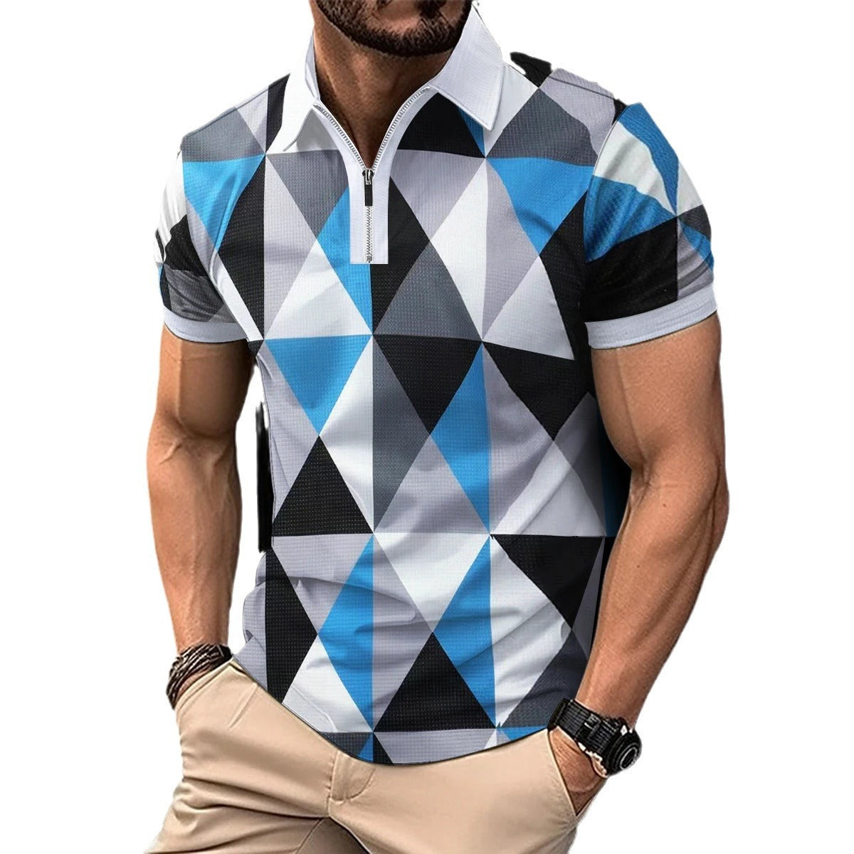 Men's Fashion Plaid Short-sleeved Shirt