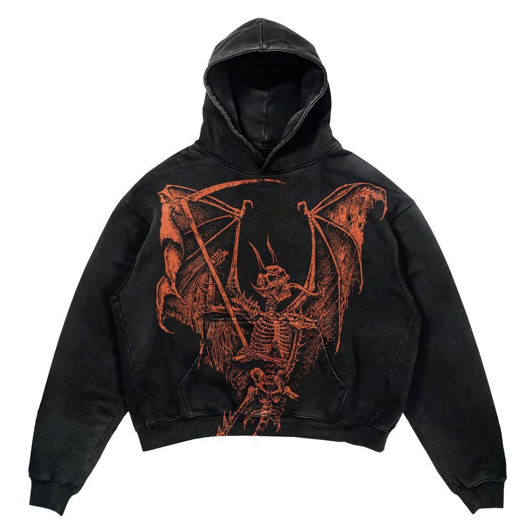 Punk Fashion Design Fleece Printed Hoodie