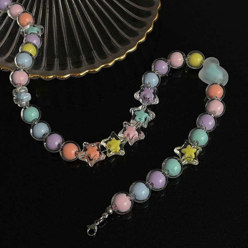 Candy-colored Acrylic Beaded Necklace