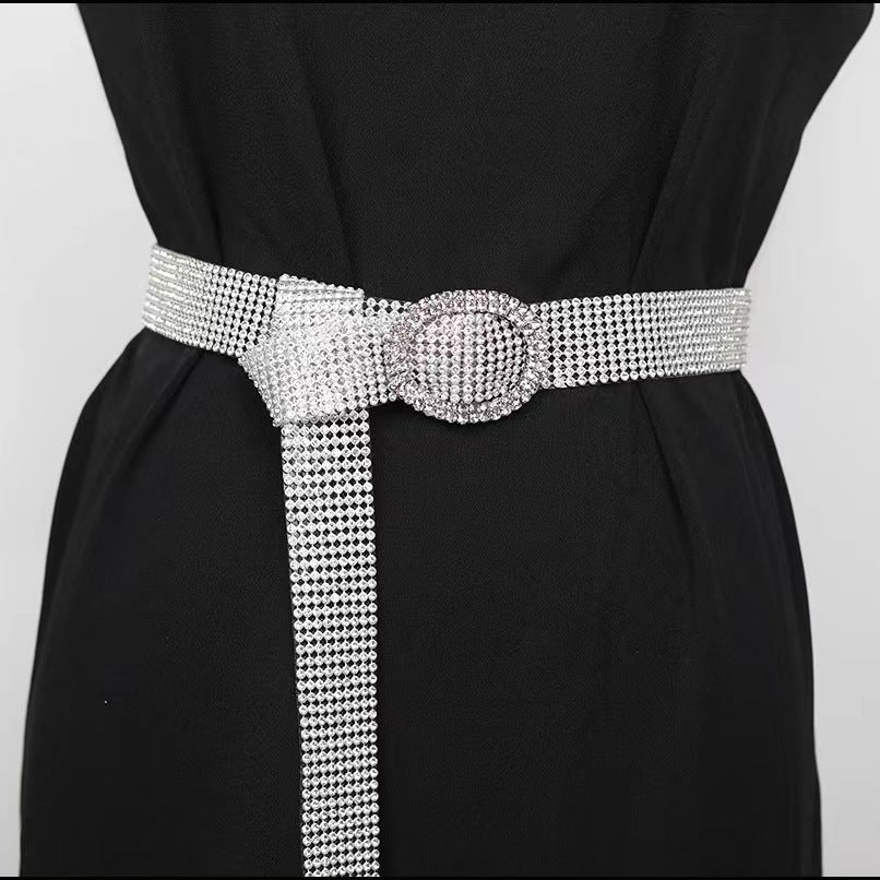 Fashion Diamonds Over Rhinestone Belt