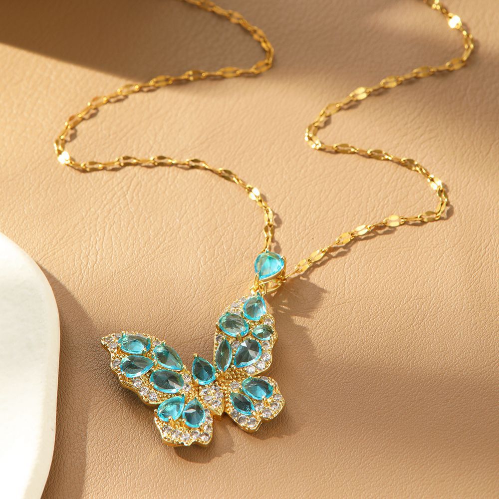 Zircon Butterfly Necklace