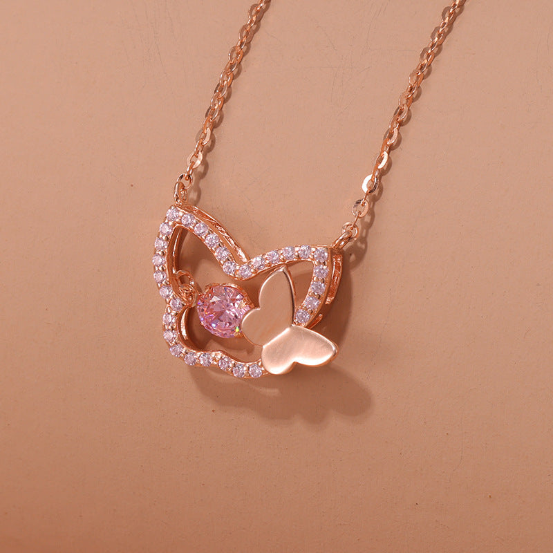 S925 Sterling Silver Butterfly Pendant Necklace