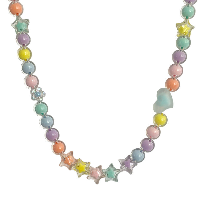 Candy-colored Acrylic Beaded Necklace