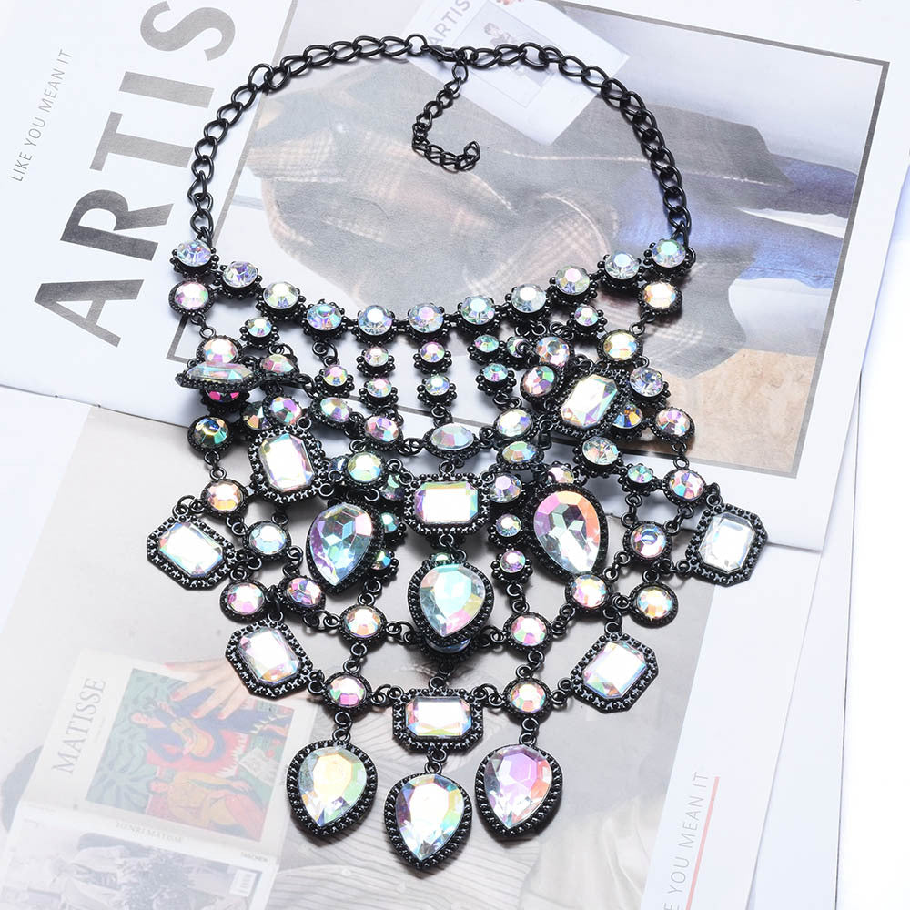 Multi-layer Style Alloy Inlaid Jewel Necklace