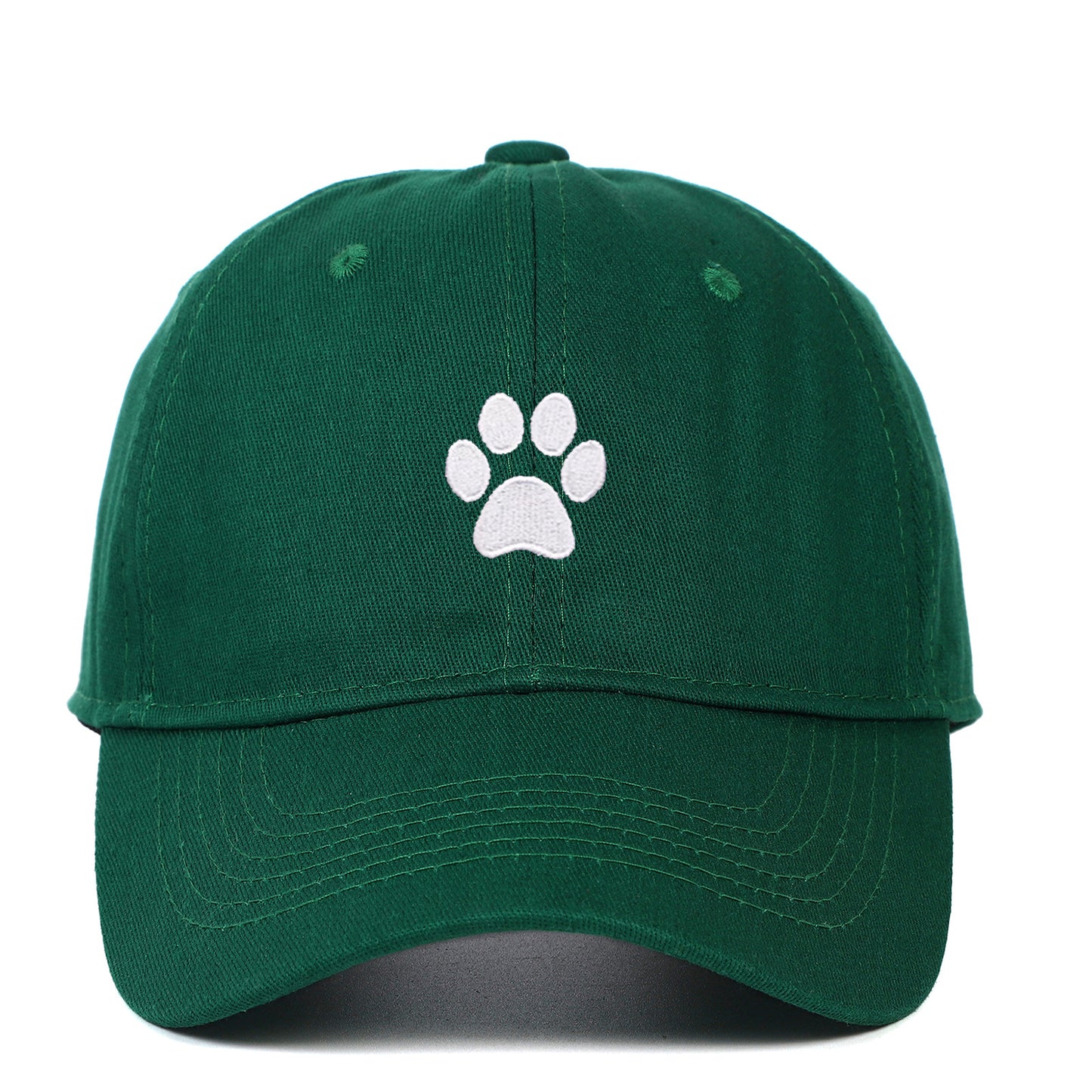 Cotton Soft Top Dog's Paw Embroidered Baseball Cap